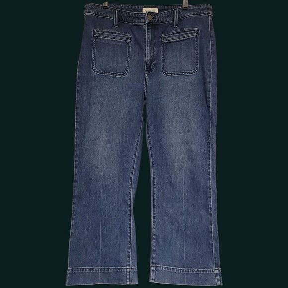 Sundance Denim - Sundance Wide Leg Boot Cut Jeans Womens Size 33W Dark Wash